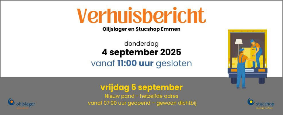 Stucshop Emmen gaat verhuizen!